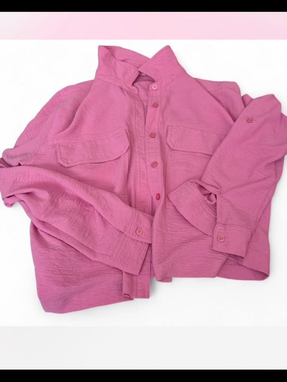 Women's Pink Button-Up Blouse